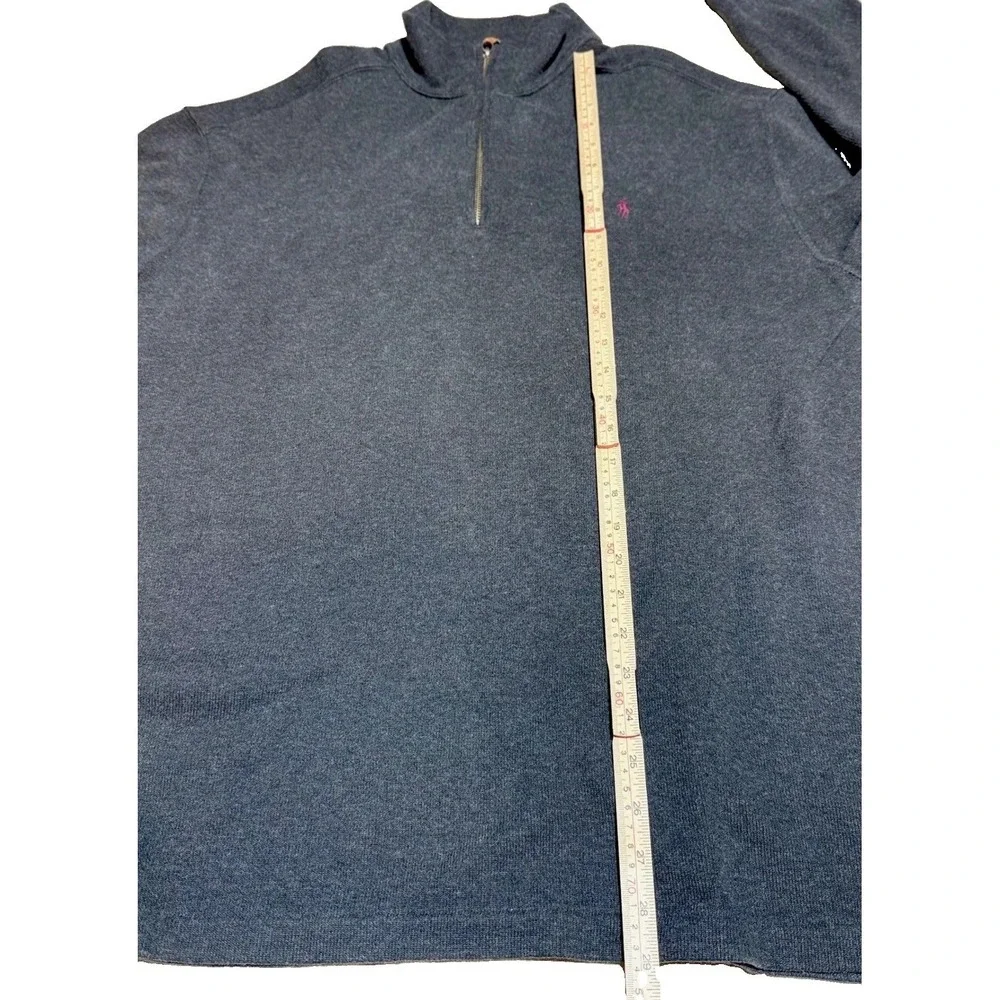 Polo Ralph Lauren Vtg Quarter Zip XL Pullover Charcoal Grey Cotton Knit Mens USA